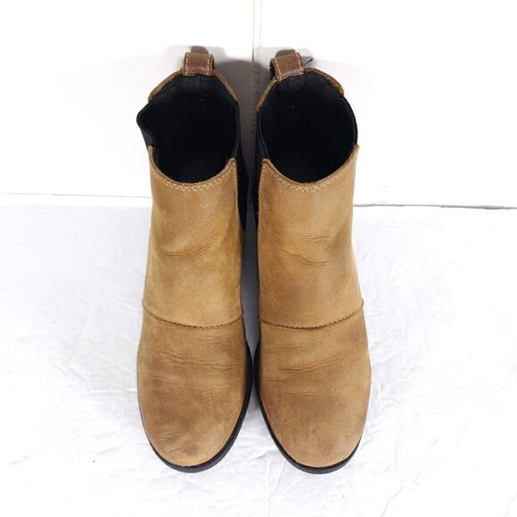 Sorel Women's Joan of Arctic II US7,5 Tan Leather Waterproof Wedge Chelsea Boot - Picture 3 of 13
